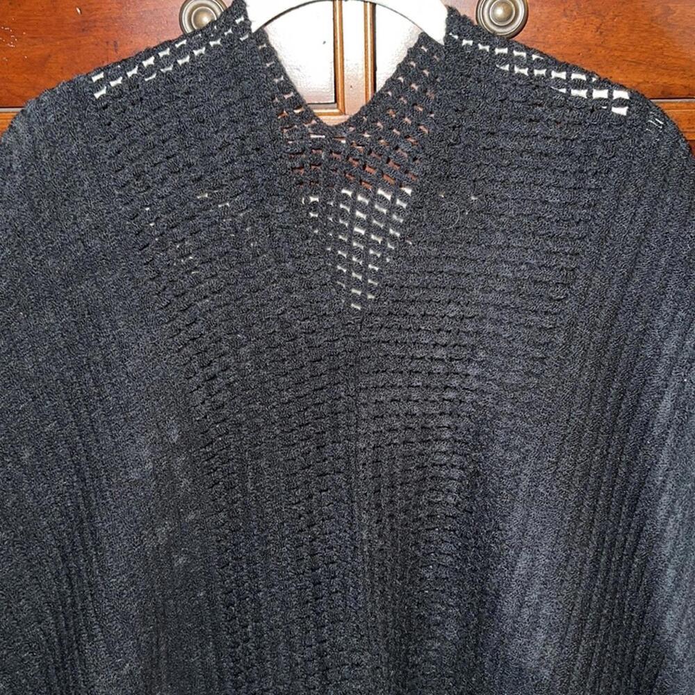 Hatattack black chenille feel solid & open weave … - image 2